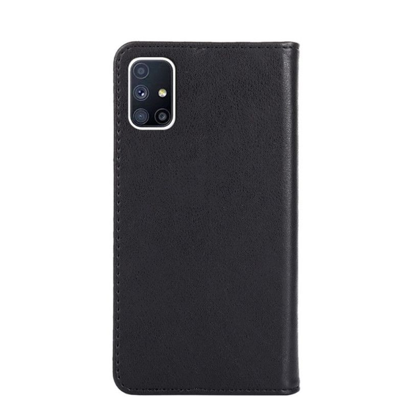 Flip Case Samsung Galaxy M51 Schwarz Nietlederstil