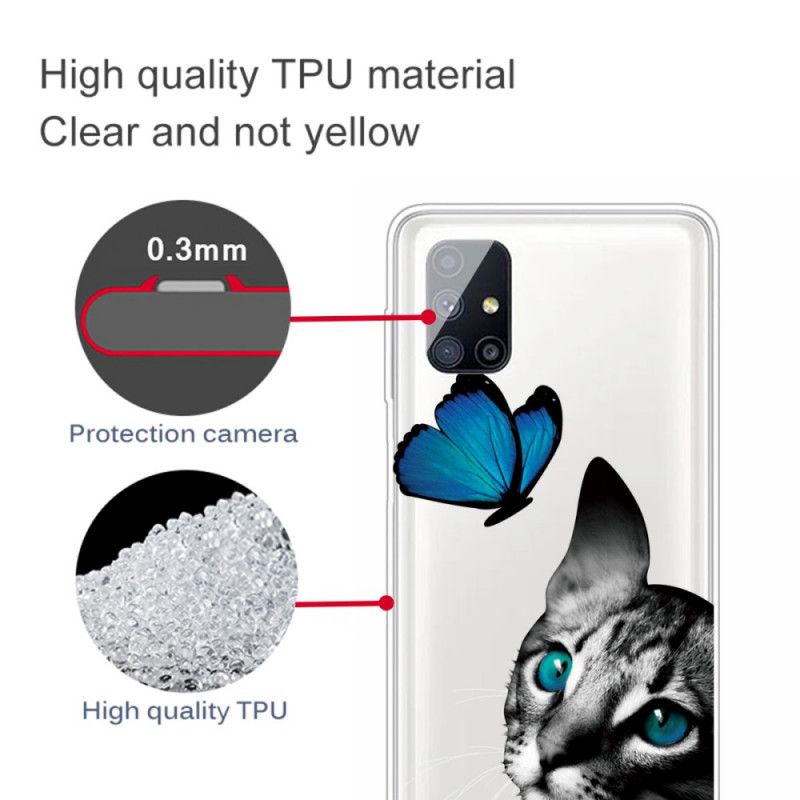 Hülle Für Samsung Galaxy M51Cat Und Schmetterling