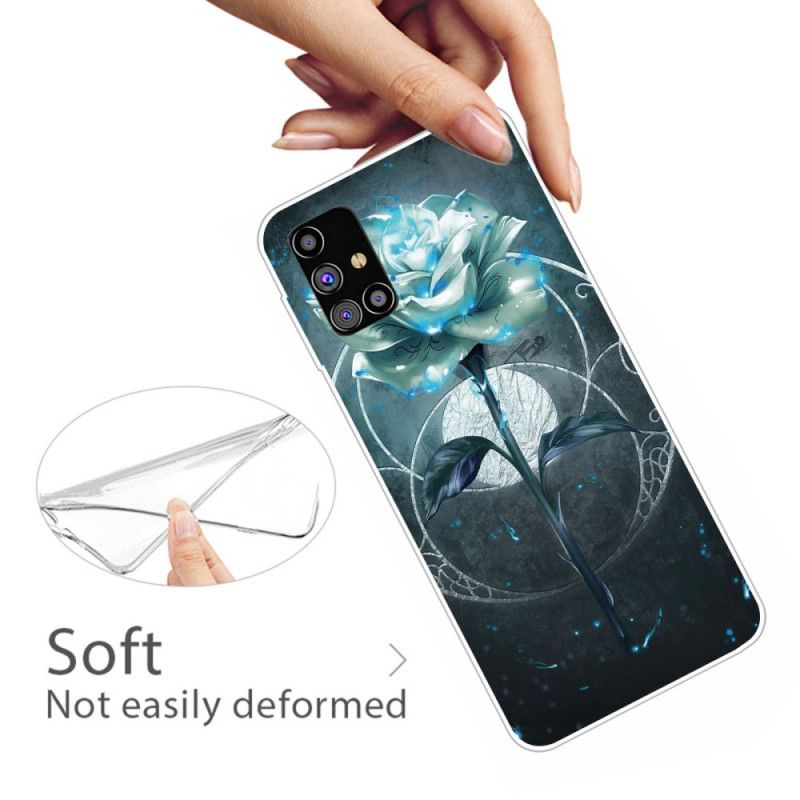 Hülle Samsung Galaxy M51 Flexibles Rosagrün