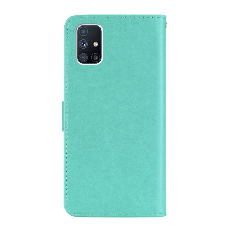 Lederhüllen Samsung Galaxy M51 Grau Eulenmandala Und Tanga