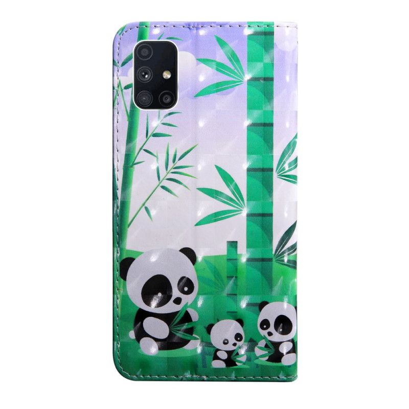 Lederhüllen Samsung Galaxy M51 Panda-Familie