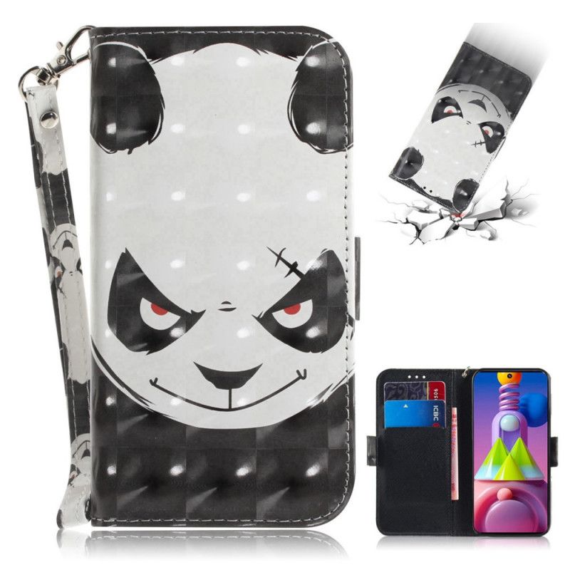 Lederhüllen Samsung Galaxy M51 Wütender Panda Mit Tanga