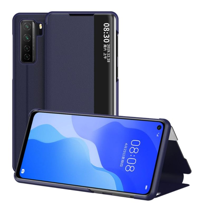 Cover Anzeigen Huawei P40 Lite 5G Schwarz Strukturiertes Kunstleder