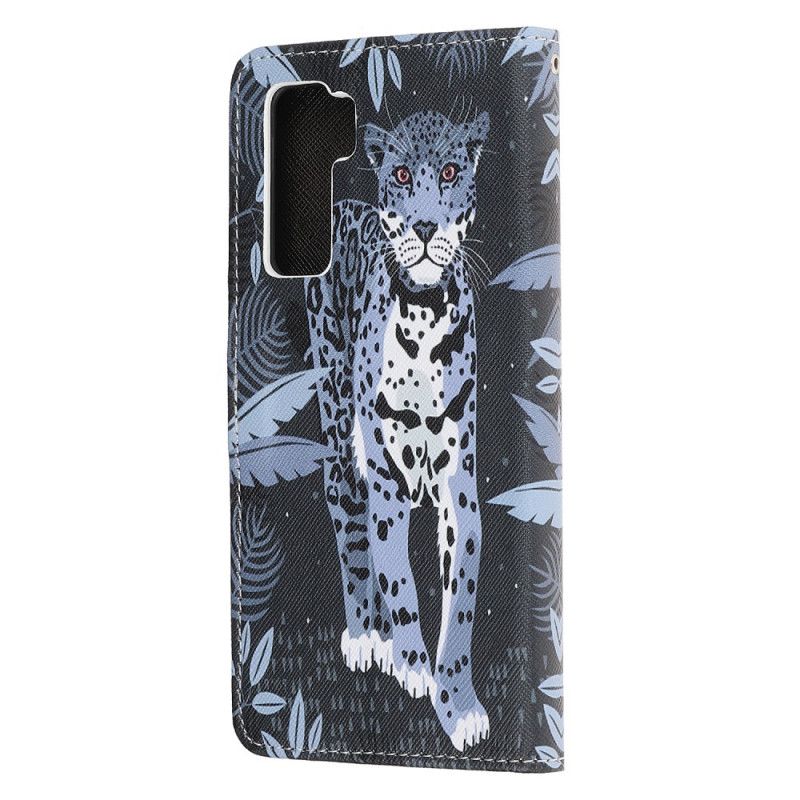 Lederhüllen Huawei P40 Lite 5G Handyhülle Leopard Mit Tanga