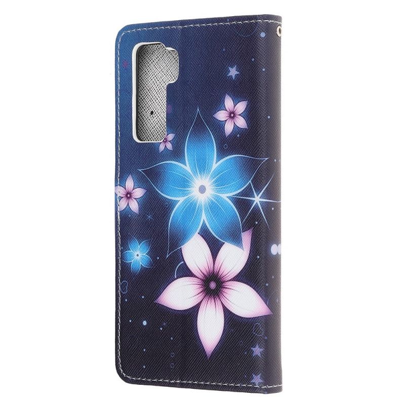 Lederhüllen Huawei P40 Lite 5G Mondblumen Mit Tanga