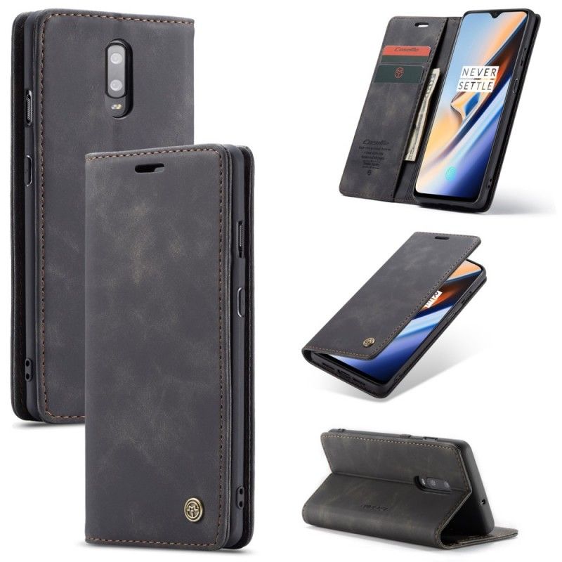 Flip Case OnePlus 7 Grau Ledertasche