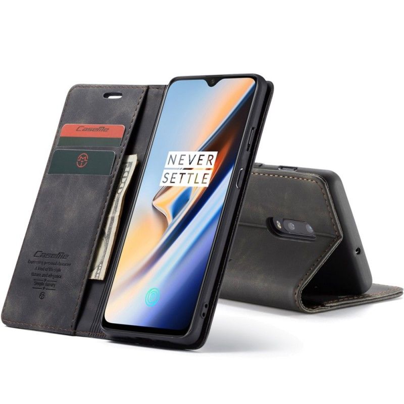 Flip Case OnePlus 7 Grau Ledertasche