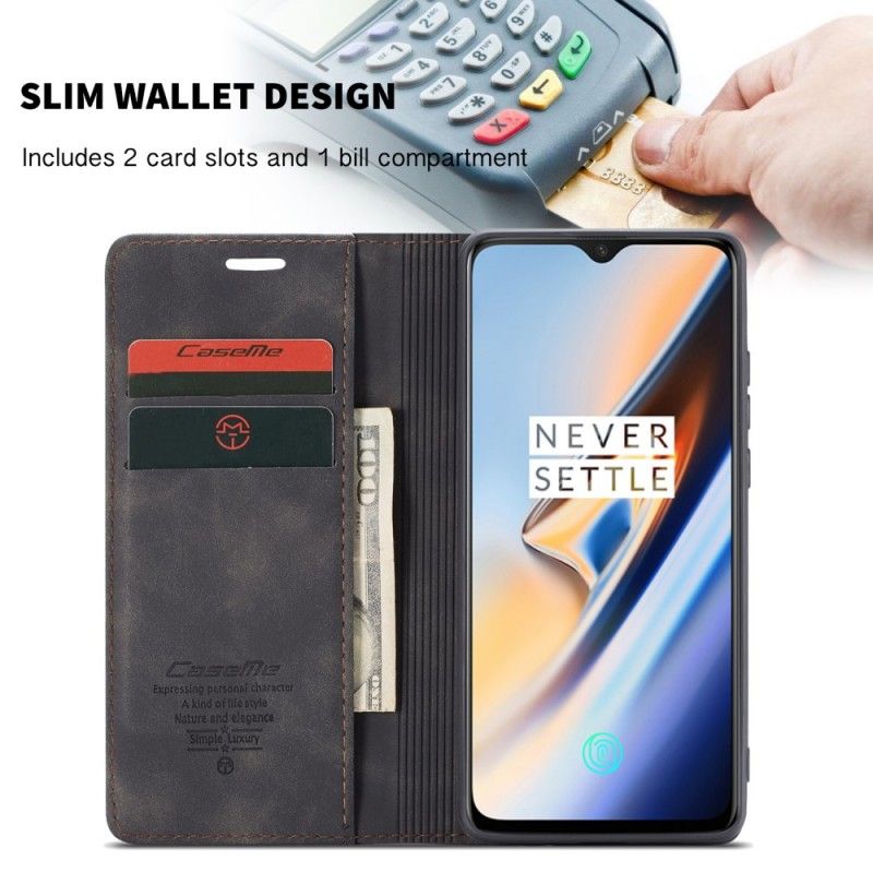 Flip Case OnePlus 7 Grau Ledertasche