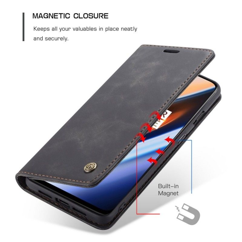 Flip Case OnePlus 7 Grau Ledertasche