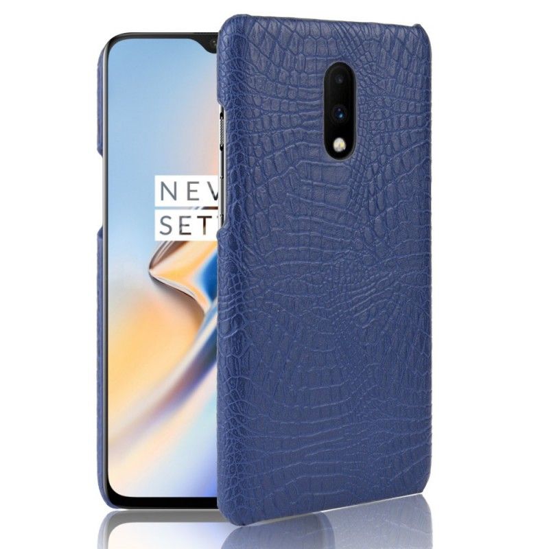 Hülle OnePlus 7 Schwarz Krokodilhauteffekt