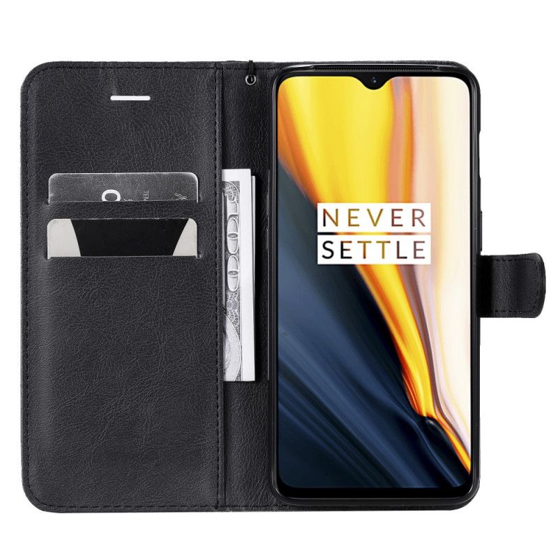 Lederhüllen OnePlus 7 Schwarz Ledereffekt Mit Riemen