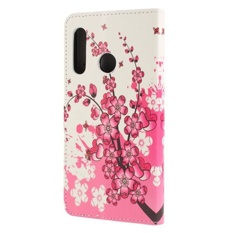 Lederhüllen Huawei P30 Lite Tropische Blumen