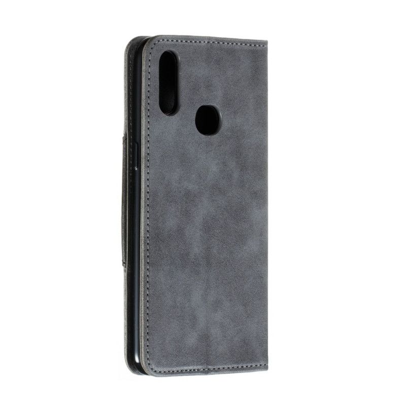 Flip Case Samsung Galaxy A10S Schwarz Wellenlederstil