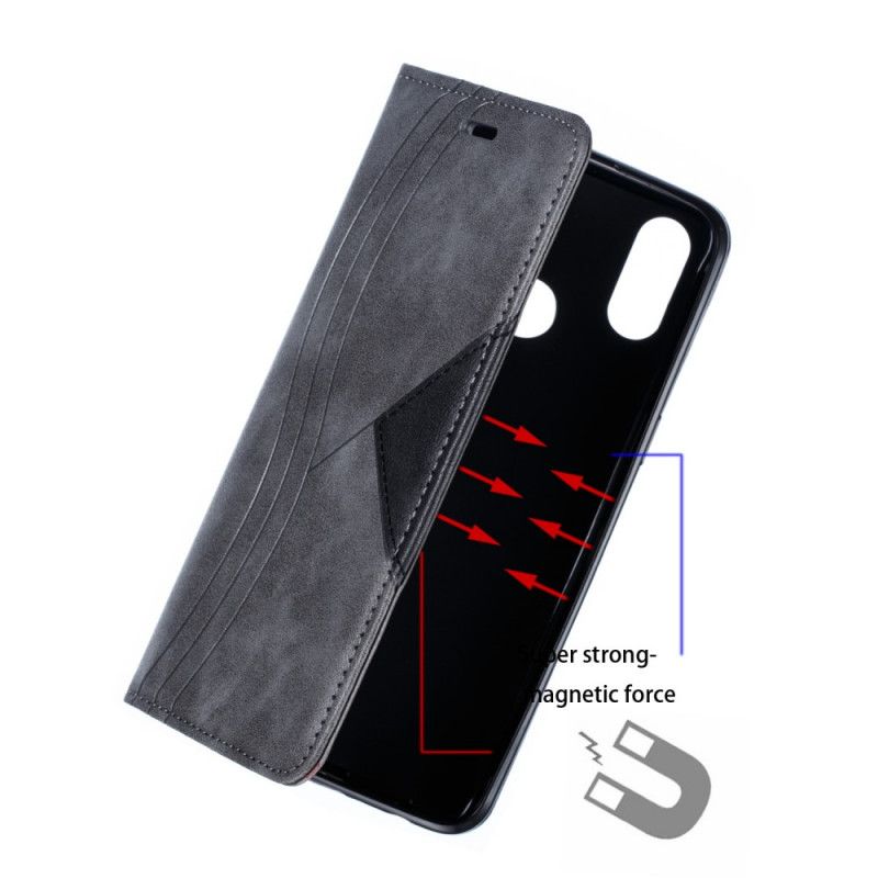 Flip Case Samsung Galaxy A10S Schwarz Wellenlederstil