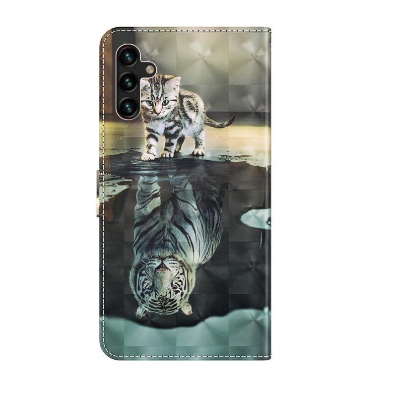 Flip Case Für Samsung Galaxy A13 5G / A04s Ernest Der Tiger