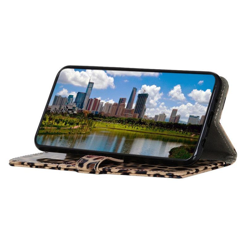 Flip Case Für Samsung Galaxy A13 5G / A04s Leopard