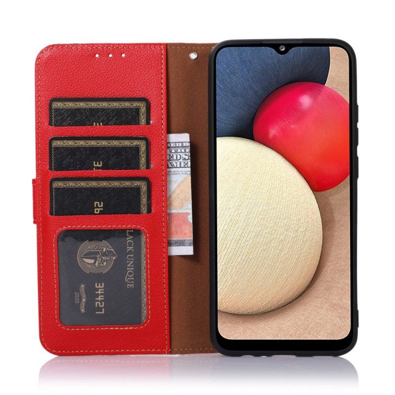 Flip Case Für Samsung Galaxy A13 5G / A04s Rfid-khazneh Im Litschi-stil