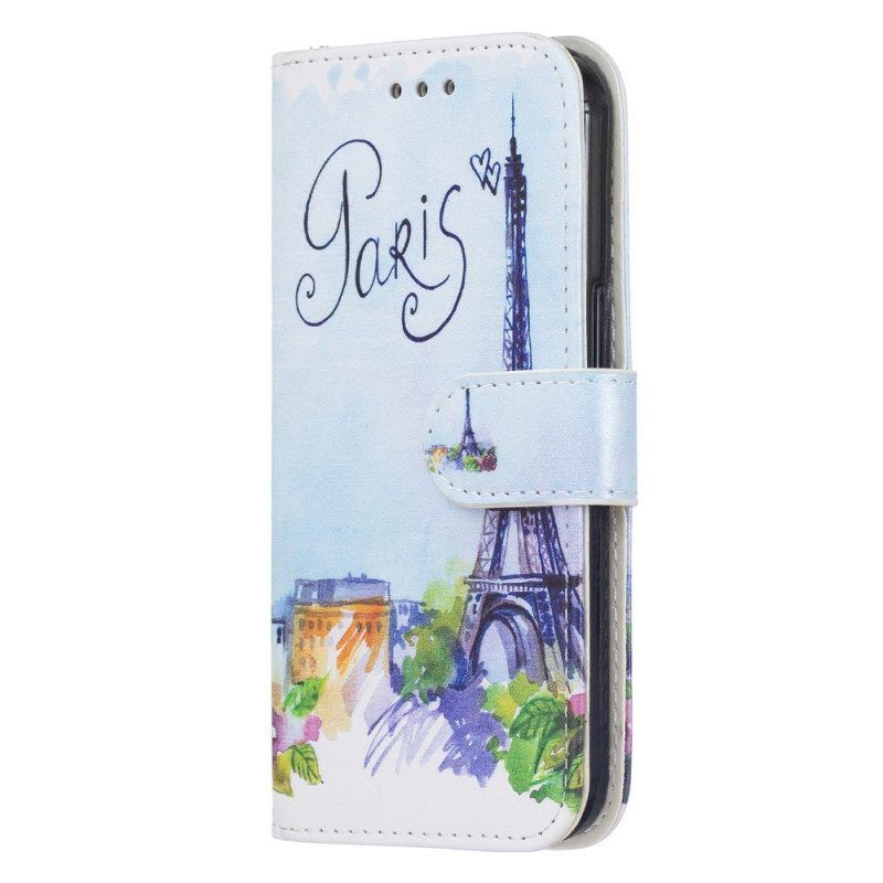 Lederhüllen Für Samsung Galaxy A13 5G / A04s Malerei Paris