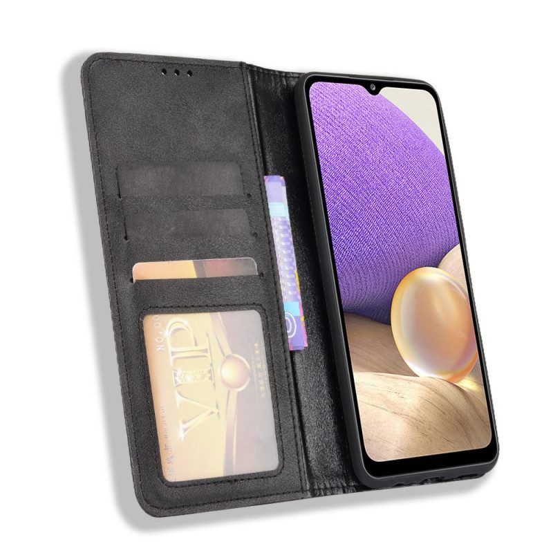 Schutzhülle Für Samsung Galaxy A13 5G / A04s Flip Case Stilisierter Vintage-ledereffekt