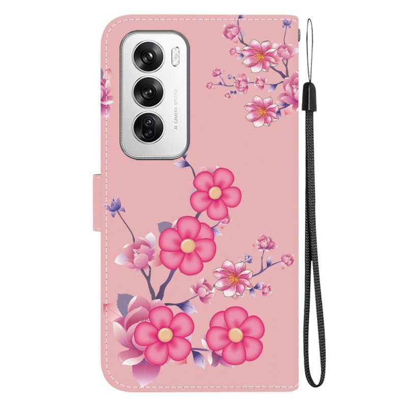 Lederhüllen Oppo Reno 12 5g Sakura Mit Riemen