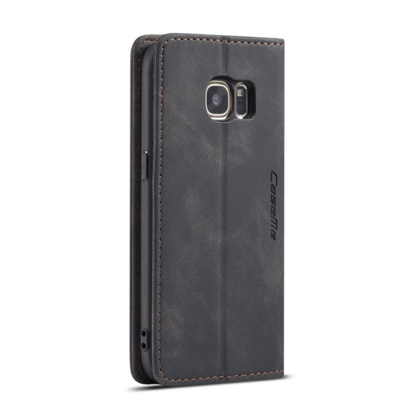 Flip Case Samsung Galaxy S7 Schwarz Ledertasche