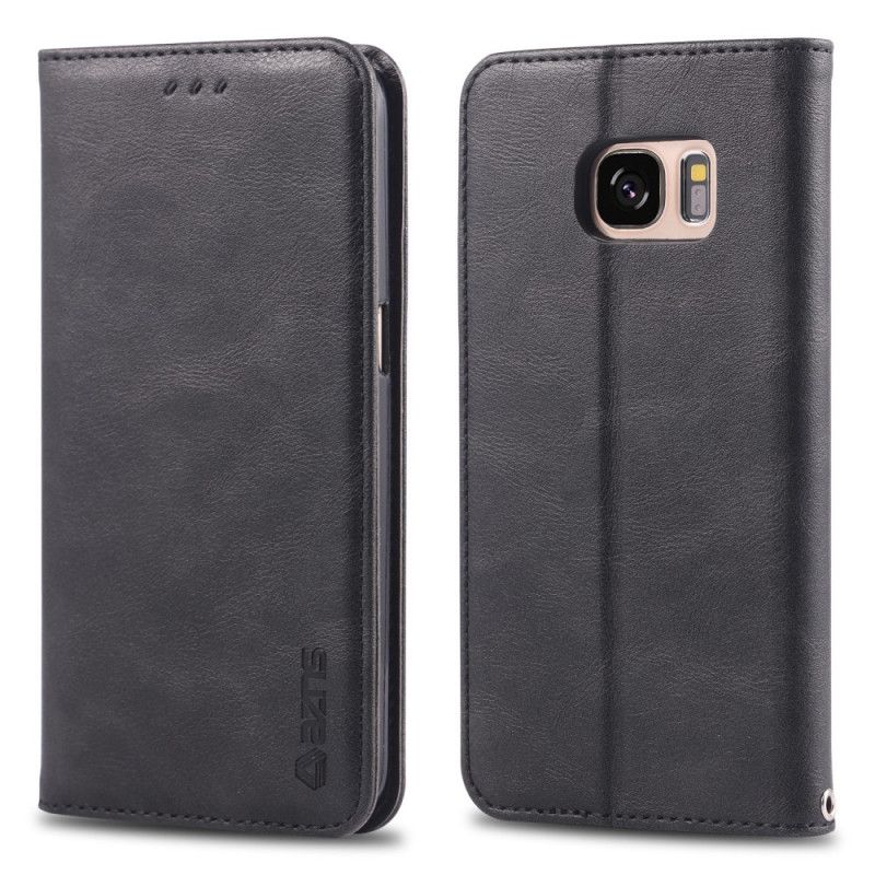 Flip Case Samsung Galaxy S7 Schwarz Retro-Azns