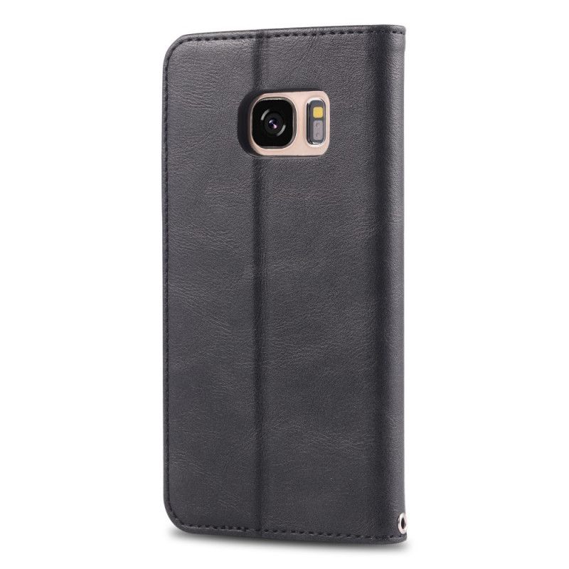 Flip Case Samsung Galaxy S7 Schwarz Retro-Azns