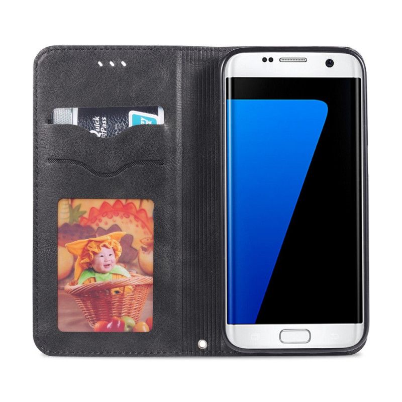 Flip Case Samsung Galaxy S7 Schwarz Retro-Azns