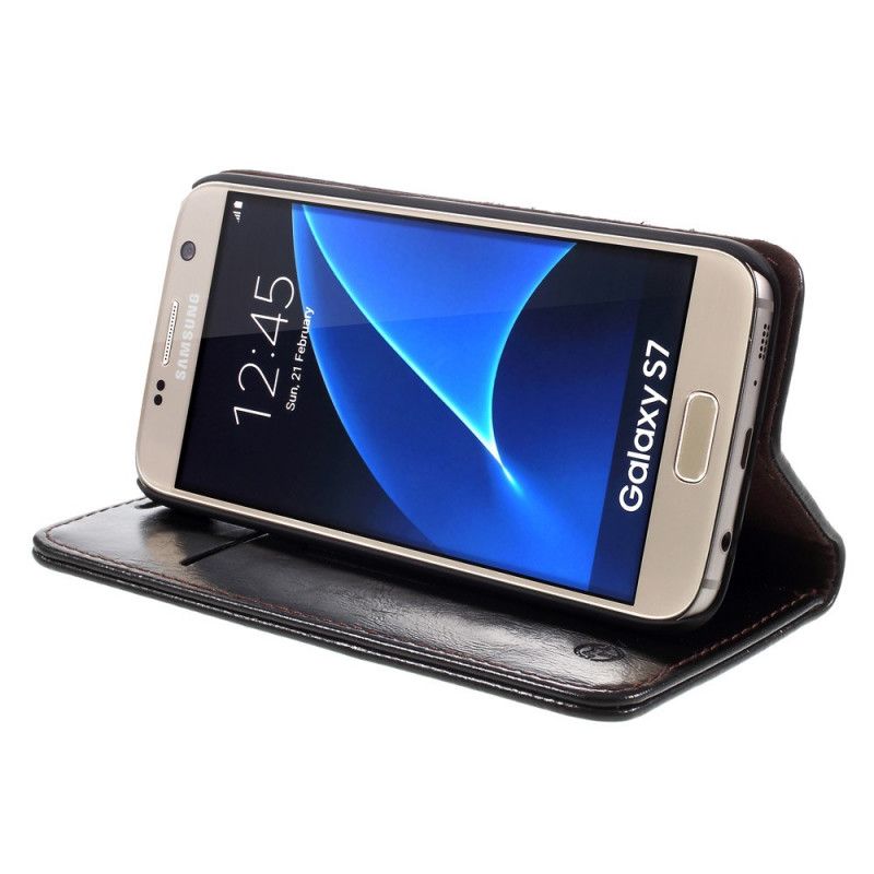 Flip Case Samsung Galaxy S7 Weiß Casemeölwachs