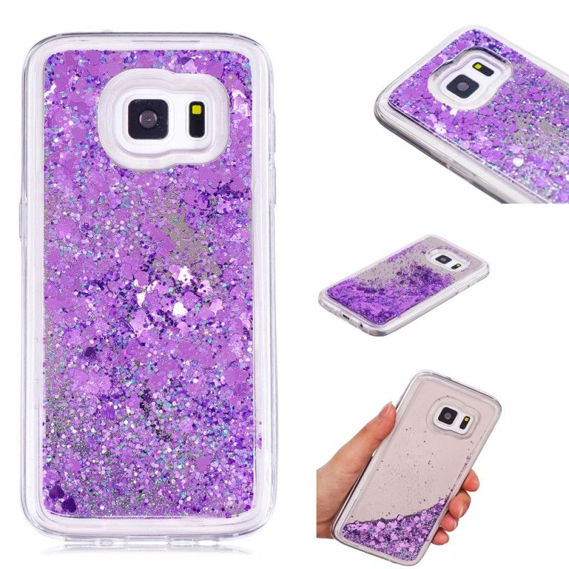 Hülle Samsung Galaxy S7 Pink Glitzerpulver