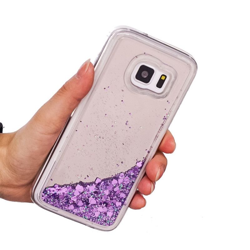 Hülle Samsung Galaxy S7 Pink Glitzerpulver