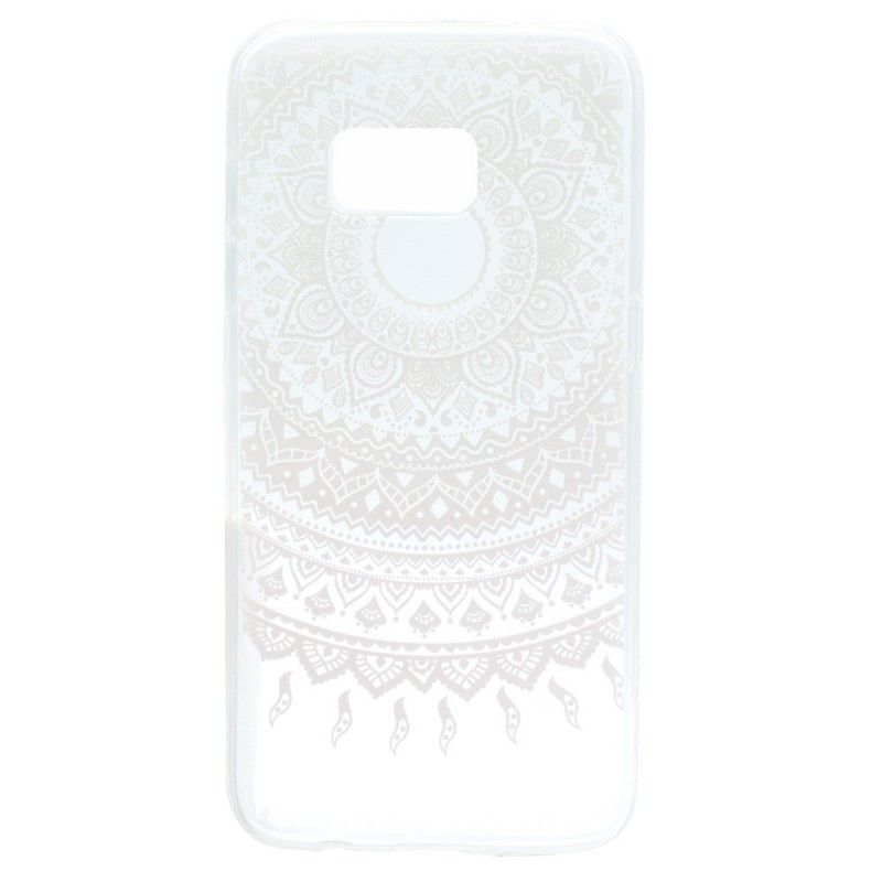 Hülle Samsung Galaxy S7 Pink Transparentes Buntes Mandala