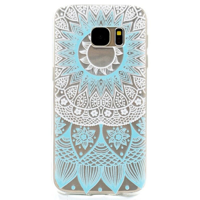 Hülle Samsung Galaxy S7 Pink Transparentes Buntes Mandala