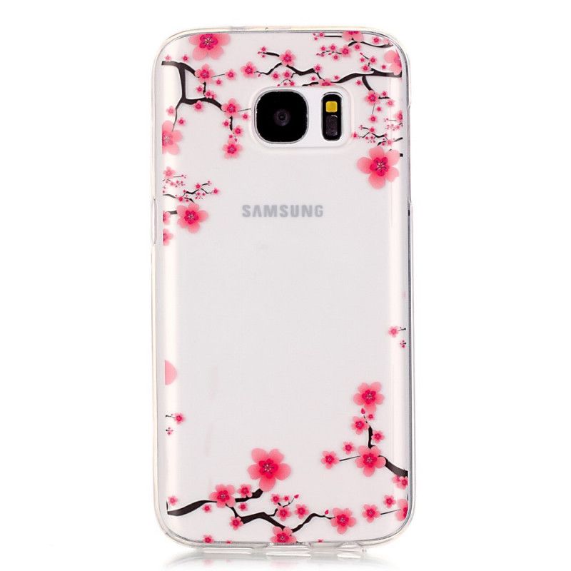 Hülle Samsung Galaxy S7 Rot Handyhülle Blühende Zweige