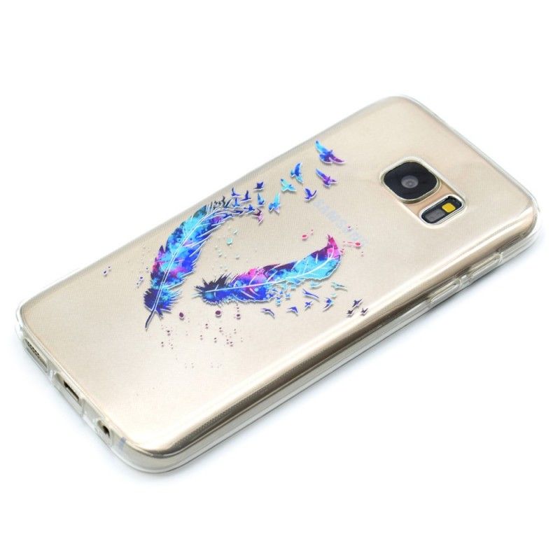 Hülle Samsung Galaxy S7 Transparente Federn