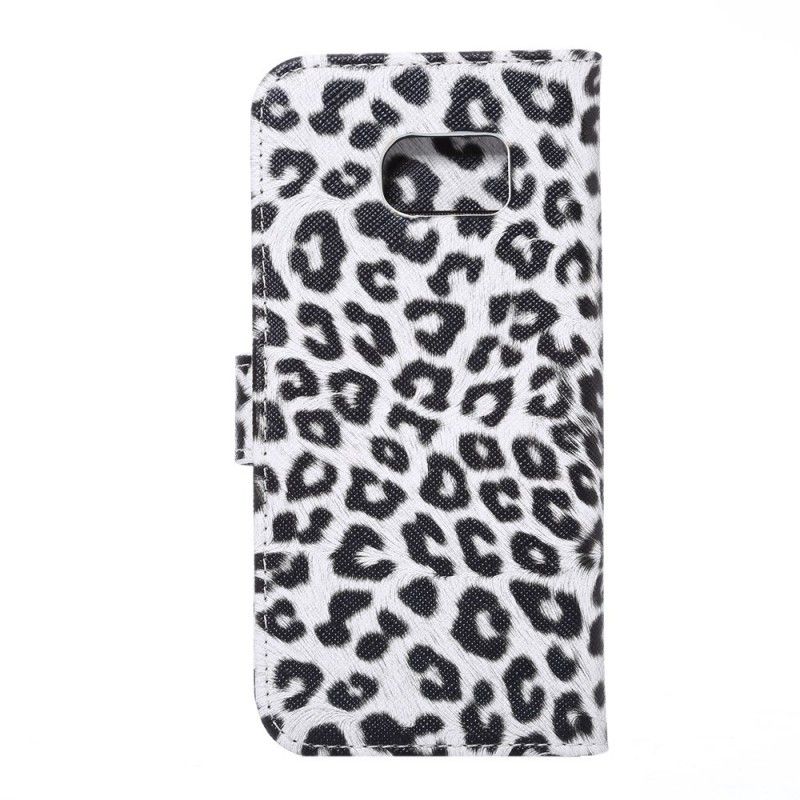 Lederhüllen Samsung Galaxy S7 Weiß Leopard