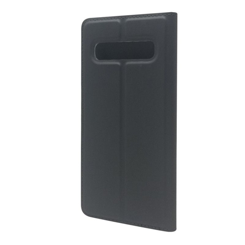 Flip Case Für Samsung Galaxy S10 5G Schwarz Magnetverschluss Mit Ledereffekt