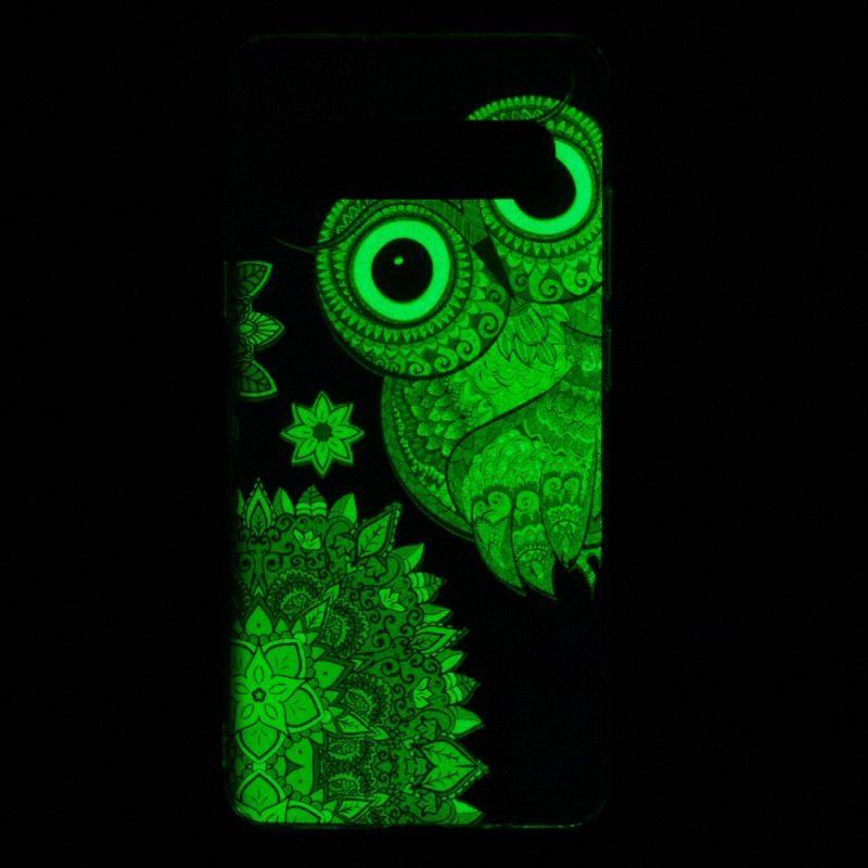 Hülle Samsung Galaxy S10 5G Fluoreszierende Mandala-Eule