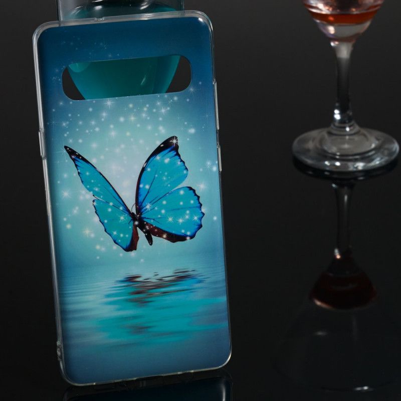 Hülle Samsung Galaxy S10 5G Fluoreszierender Blauer Schmetterling