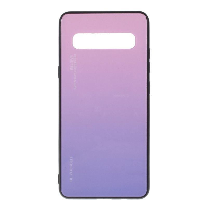 Hülle Samsung Galaxy S10 5G Rot Sei Du Selbst Gehärtetes Glas