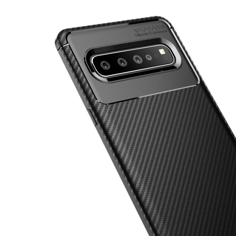 Hülle Samsung Galaxy S10 5G Schwarz Flexible Kohlefasertextur