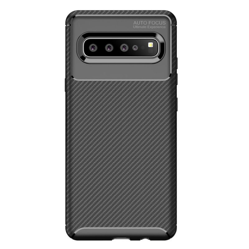 Hülle Samsung Galaxy S10 5G Schwarz Flexible Kohlefasertextur