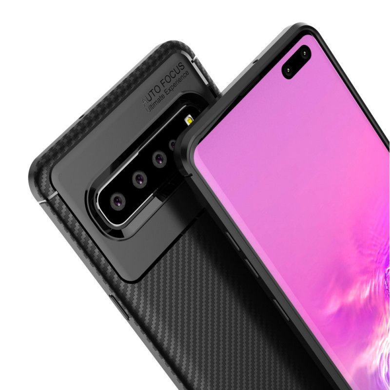 Hülle Samsung Galaxy S10 5G Schwarz Flexible Kohlefasertextur