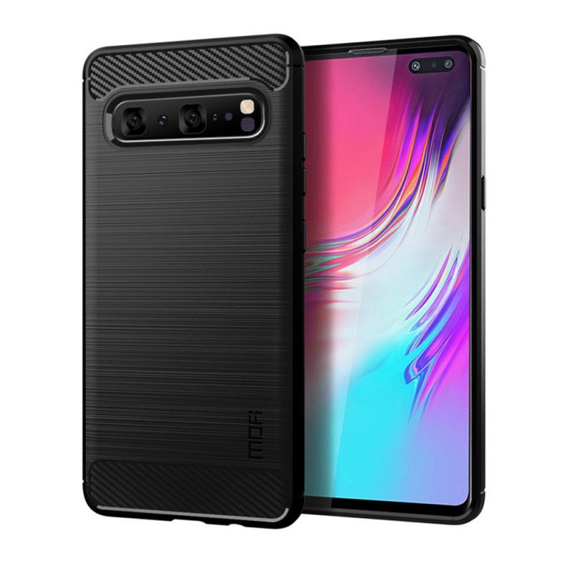 Hülle Samsung Galaxy S10 5G Schwarz Gebürstete Mofi-Kohlefaser