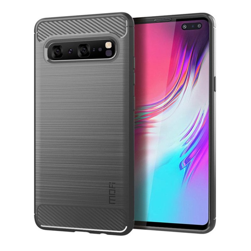 Hülle Samsung Galaxy S10 5G Schwarz Gebürstete Mofi-Kohlefaser