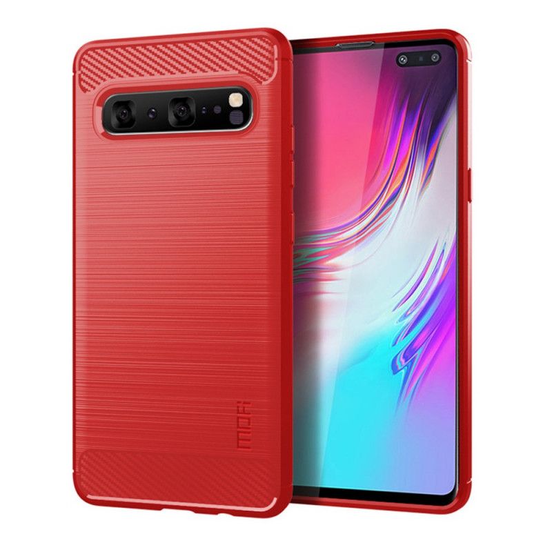 Hülle Samsung Galaxy S10 5G Schwarz Gebürstete Mofi-Kohlefaser