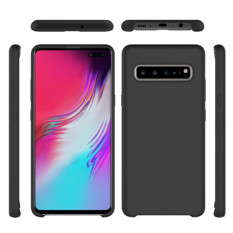 Hülle Samsung Galaxy S10 5G Schwarz Handyhülle Seidige Silikonberührung