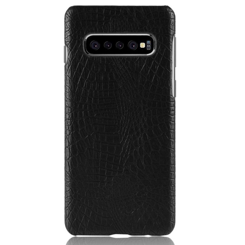 Hülle Samsung Galaxy S10 5G Schwarz Krokodilhauteffekt