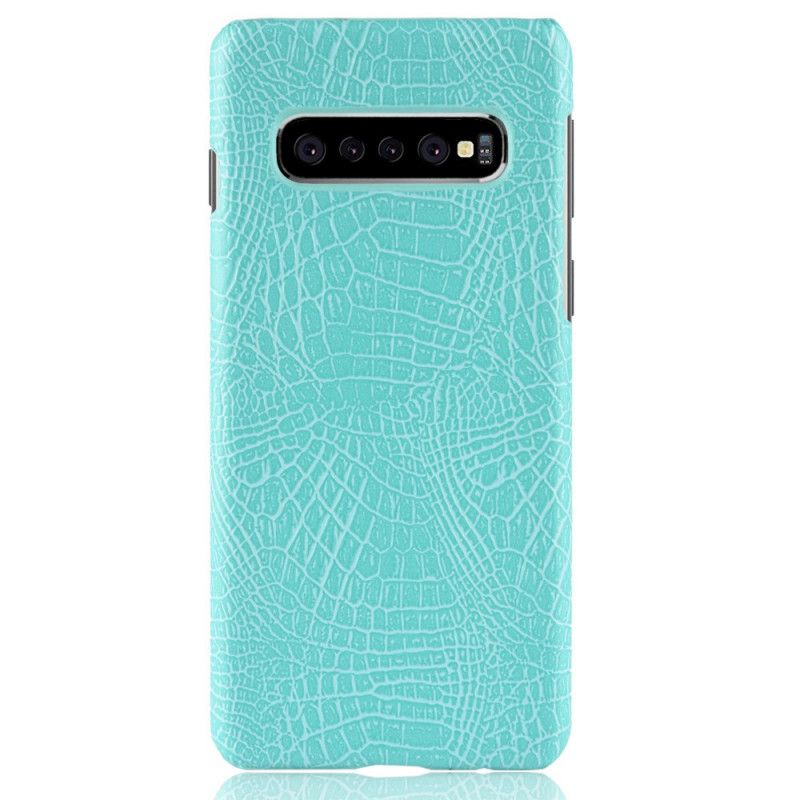 Hülle Samsung Galaxy S10 5G Schwarz Krokodilhauteffekt