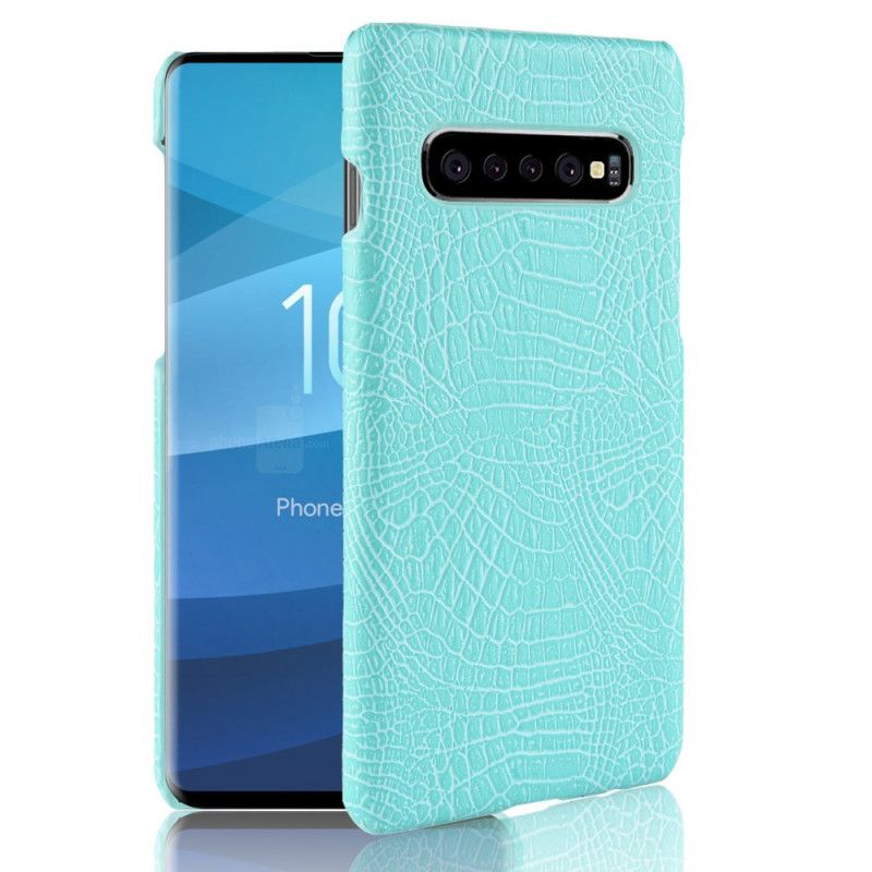 Hülle Samsung Galaxy S10 5G Schwarz Krokodilhauteffekt